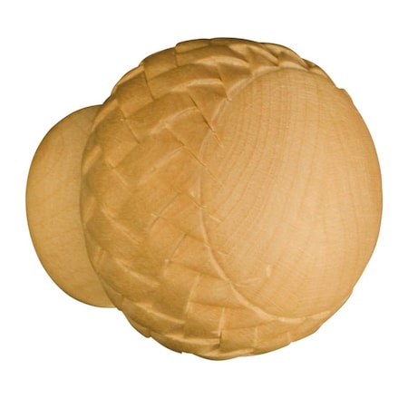 1 1/2 X 1 1/2 Basketweave Knob In Rubberwood (paintgrade)</